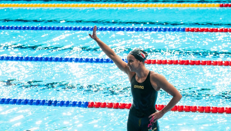 Kristel Köbrich se quedó con la plata en los 1.500 metros libres de natación en Santiago 2023