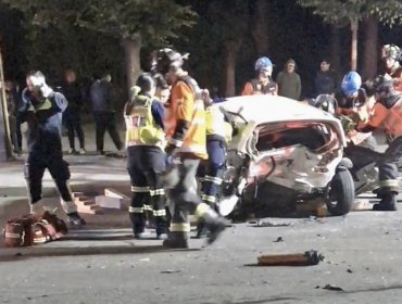 Colisión de alta energía en la Av. San Martín de Viña del Mar deja tres personas lesionadas, dos de ellas en estado de gravedad