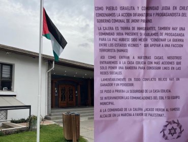 Grupo pro-Israel irrumpió en un auto en el Municipio de La Calera para protestar contra el alcalde Piraíno por tomar partido por Palestina