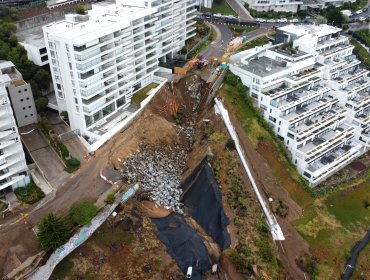 Guardias de seguridad resguardarán las 24 horas del día el perímetro de los edificios afectados por socavones en las dunas de Reñaca