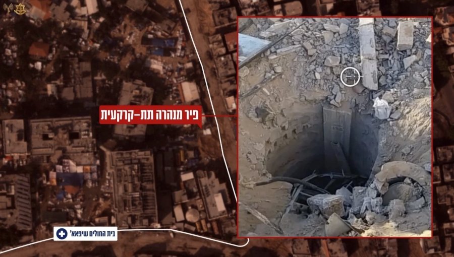 Israel publica un vídeo sobre supuesto túnel de Hamás junto al Hospital Al Shifa