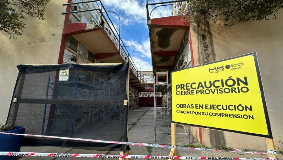 Inician obras de reparación en nichos del Cementerio de Playa Ancha de Valparaíso