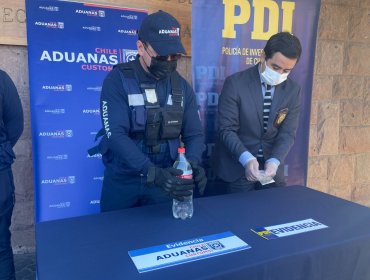 Incautan ketamina líquida oculta en una botella en el paso fronterizo Los Libertadores