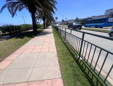 Instalan barandas de protección en todo el tramo Las Salinas del borde costero de Viña del Mar