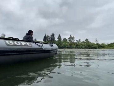 GOPE rescata vía aérea a joven de 21 años que cayó en la Laguna Huemul