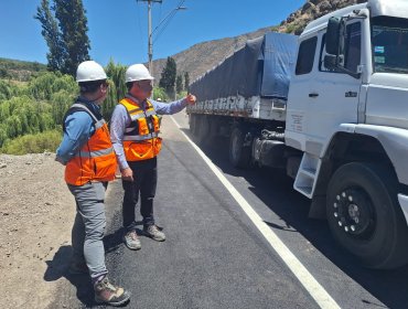 Fin de obras en tres socavones permiten levantar restricción de tránsito en el Camino Internacional de la V Región