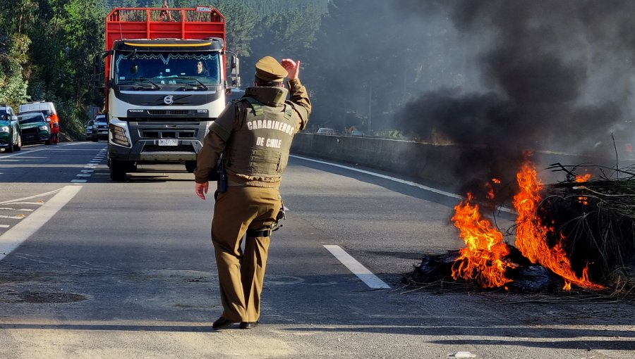 Contulmo: Incendian cuatro viviendas y bloquean tres rutas en la Región del Biobío