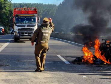 Contulmo: Incendian cuatro viviendas y bloquean tres rutas en la Región del Biobío