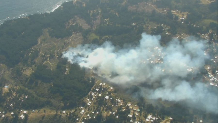 10 hectáreas ha consumido el incendio forestal que presenta cercanía a sectores habitados en Laguna Verde de Valparaíso