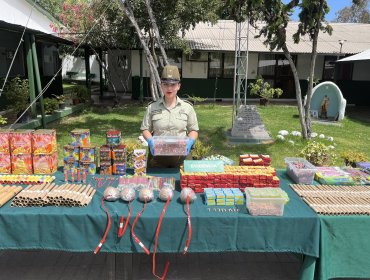 Carabineros sacó de circulación una gran cantidad de fuegos artificiales en las regiones Metropolitana y de La Araucanía