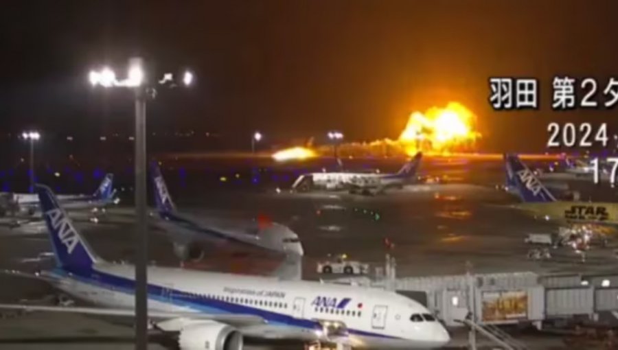 Confirman al menos cinco muertos en choque de aviones en el aeropuerto de Tokio