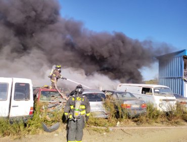 Incendio en el parqueadero municipal de Viña del Mar dejó 14 automóviles afectados