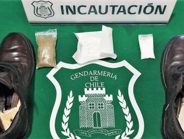 Detienen a mujer que intentó ingresar cocaína, marihuana y pasta base a la cárcel de San Felipe: la ocultó en un par de zapatos