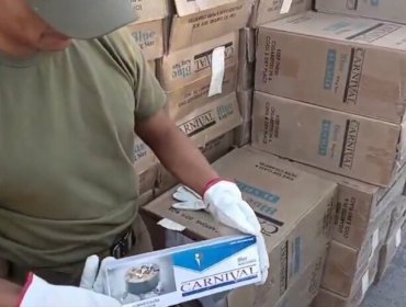 Desarticulan una banda dedicada al contrabando: incautan 838 mil unidades de cigarrillos en Tarapacá