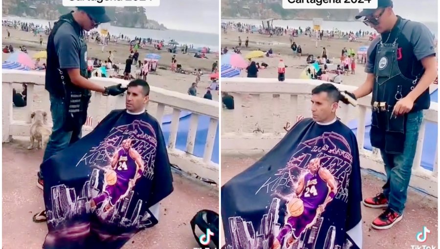 Cursan infracción al peluquero ilegal que se instaló en plena playa de Cartagena