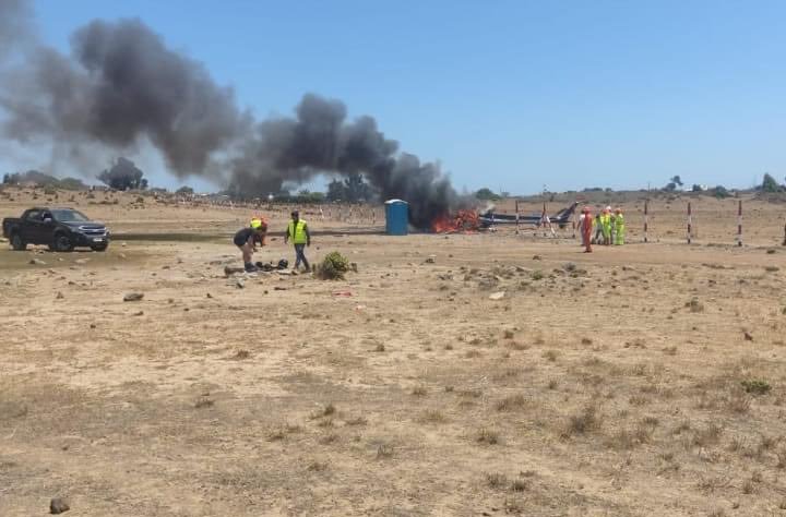 Al menos tres heridos deja la caída de un helicóptero de la PDI en aeródromo de Pichidangui