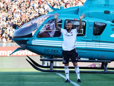 Arturo Vidal llegó en helicóptero al Monumental para su presentación como refuerzo de Colo-Colo