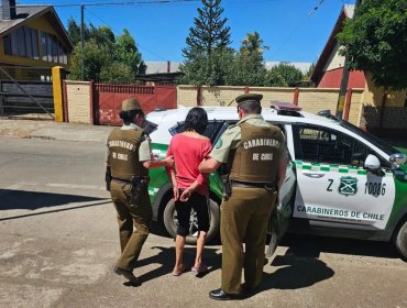 Mujer es detenida por iniciar incendio forestal de Traiguén al quemar casa de su pareja