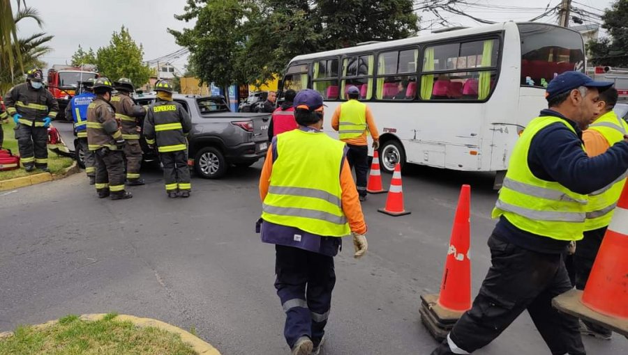 Dos personas lesionadas deja accidente de tránsito registrado en el centro de Quillota