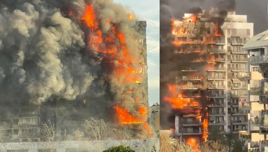 Voraz incendio consume edificio de viviendas de 14 pisos en España