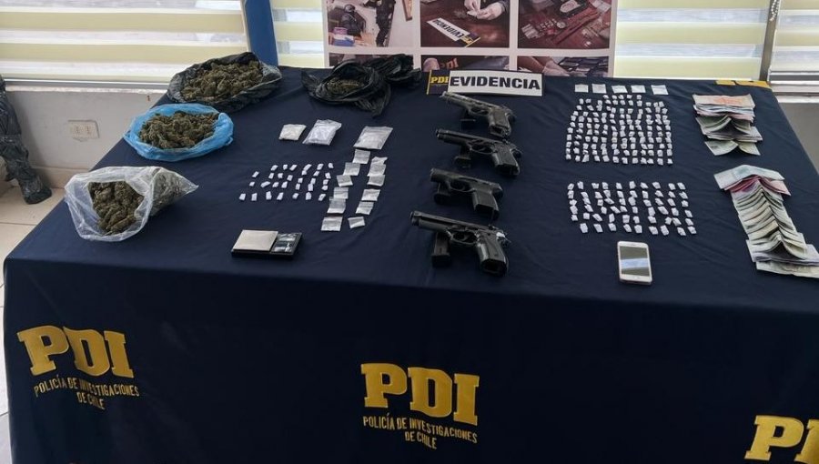 Detienen a seis personas dedicadas a la comercialización de sustancias ilícitas en Quintero: armas y drogas fueron incautadas