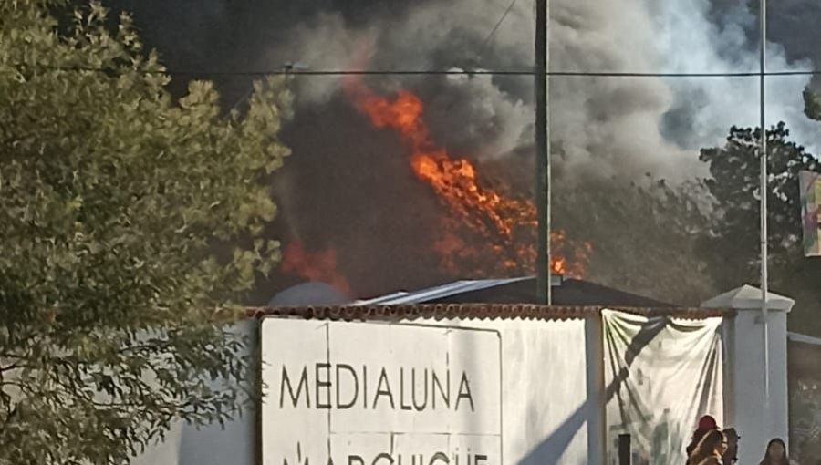 Voraz incendio obliga a suspender la fiesta de la vendimia en Marchihüe