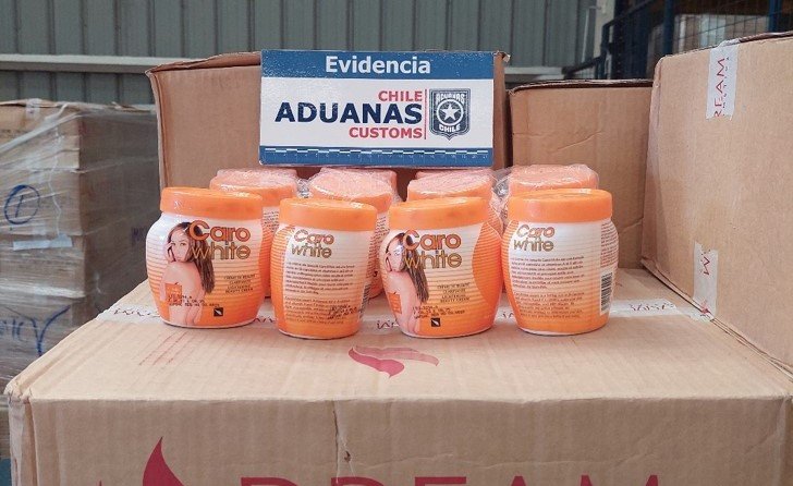 Incautan carga de 9.200 cremas para aclarar la piel con compuesto prohibido en Chile
