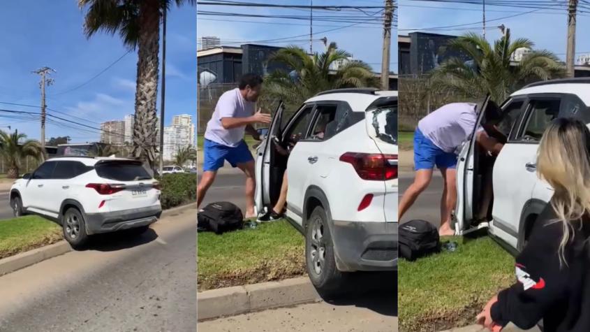 Turista argentino recupera pertenencias que le habían robado en Viña del Mar: rompió vehículo del delincuente y hasta lo retuvo