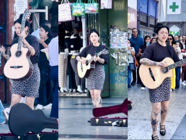 Mon Laferte sorprendió a sus fans de Antofagasta cantando en el centro de la ciudad