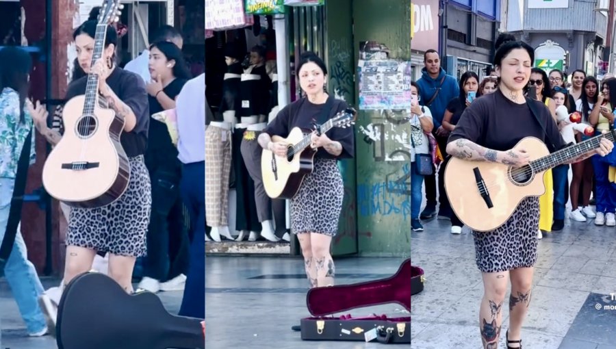 Mon Laferte sorprendió a sus fans de Antofagasta cantando en el centro de la ciudad