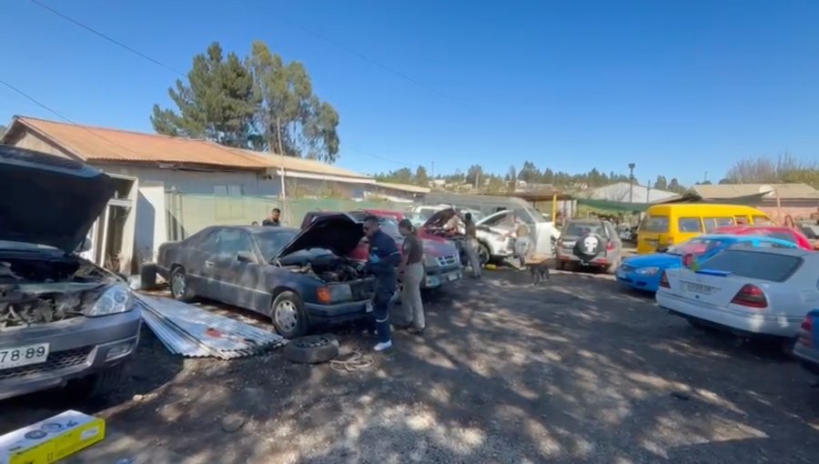 Operativo en talleres mecánicos y desarmadurías deja siete detenidos en Placilla