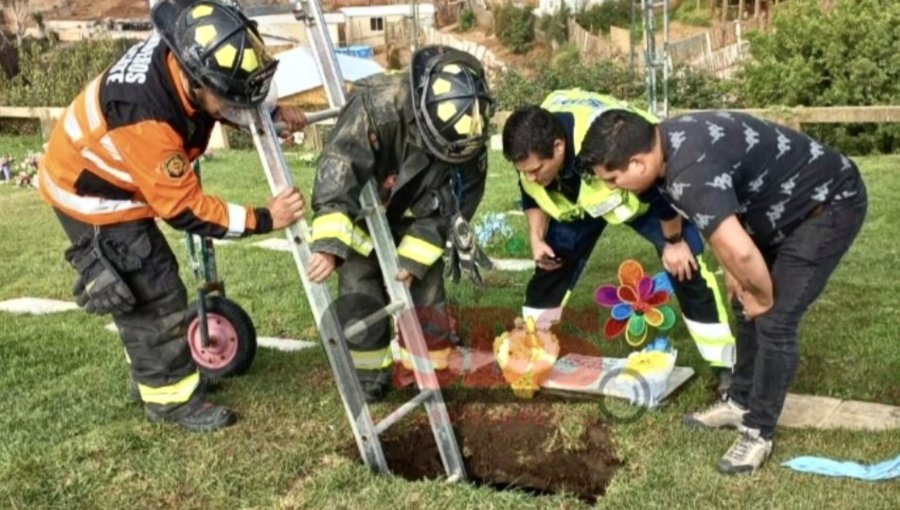 Macabro accidente en Viña: Hombre sufrió caída en cementerio y estuvo 40 minutos junto a una tumba a 4 metros de profundidad