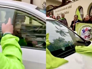 Dirigentes denuncian que chofer de Directora del Servicio de Salud les "tiró el auto encima" tras perseguirla por oficinas en Viña del Mar