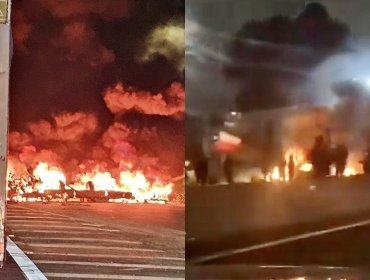 Barricadas incendiarias causaron alta congestión en la ruta 68 en dirección a Valparaíso