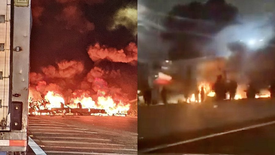 Barricadas incendiarias causaron alta congestión en la ruta 68 en dirección a Valparaíso