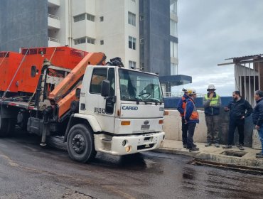 Serviu dio inicio a los trabajos de mitigación en el nuevo socavón de Reñaca: megabombas extraerán agua