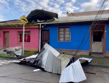 Impactante tromba marina dejó daños en al menos 10 viviendas de la comuna de Penco