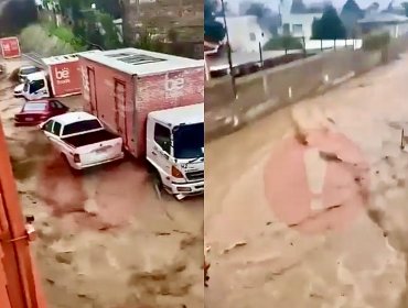 Intensas lluvias provocan desborde del estero Limache y crecidas en el estero Aranda