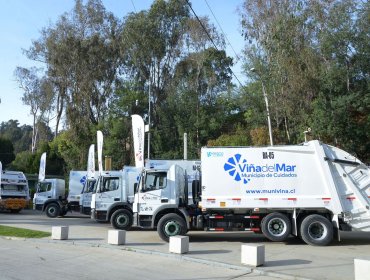 10 nuevos camiones recolectores de basura mejorarán el servicio de limpieza en Viña del Mar