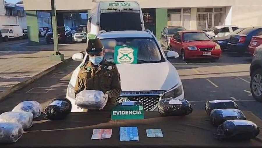 Detienen a hombre que fue sorprendido transportando más de 10 kilos de marihuana en Concepción