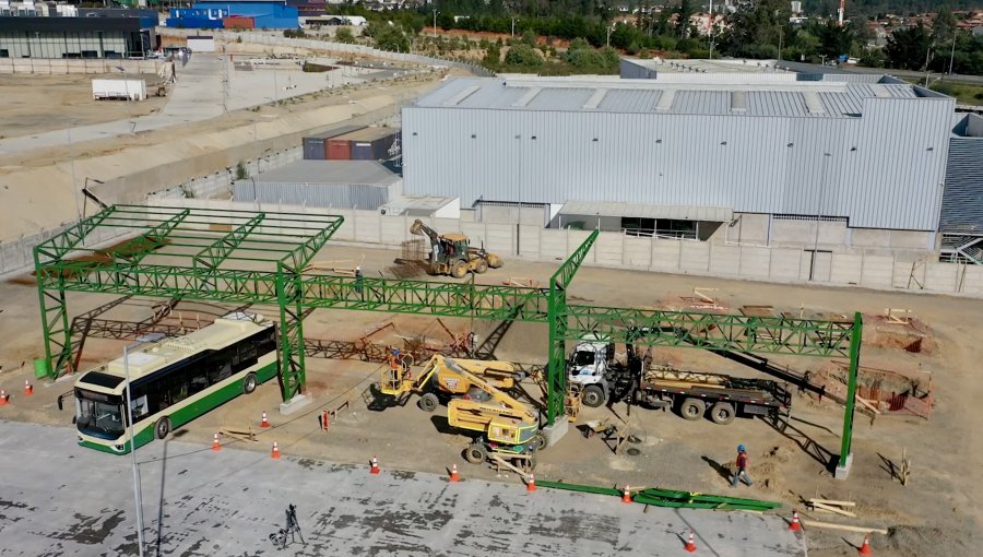 Más de un 50% de avance registran las obras del futuro centro de carga para los buses eléctricos que recorrerán el Gran Valparaíso