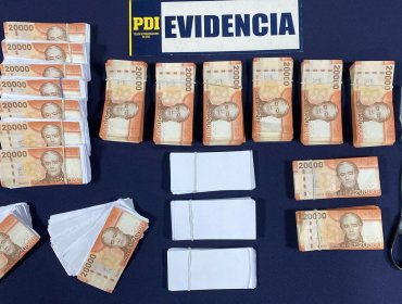 Detienen a hombre que intentó estafar a su pareja con $16 millones en Viña del Mar: le entregó fajos de billetes falsos