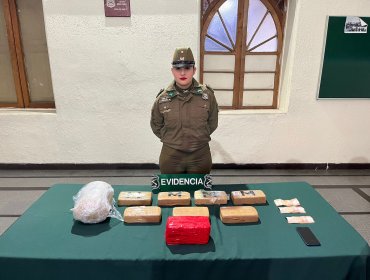 Un detenido y nueve kilos de droga incautados deja procedimiento policial en Estación Central