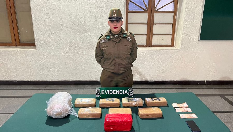 Un detenido y nueve kilos de droga incautados deja procedimiento policial en Estación Central