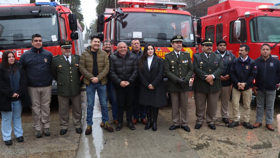 Bomberos de Limache, Olmué, Viña del Mar y Valparaíso cuentan con nuevos carros tras entrega de parte del Gobierno Regional