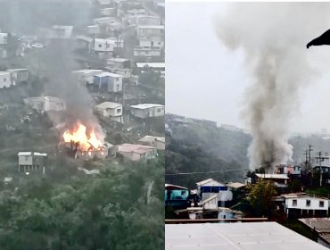 Incendio estructural consumió una vivienda en el sector Rodelillo de Valparaíso