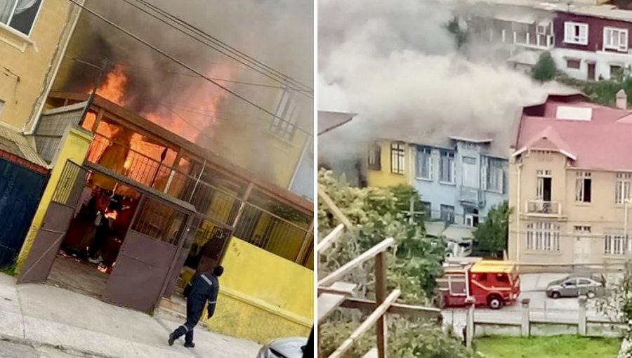 Emergencia en Valparaíso: Incendio consume dos viviendas en el plan de la comuna