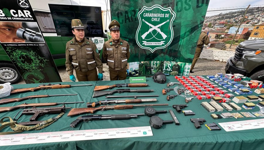 Denuncia por disparos en Hijuelas permite el mayor decomiso de armas de fuego en un sólo procedimiento en la región de Valparaíso