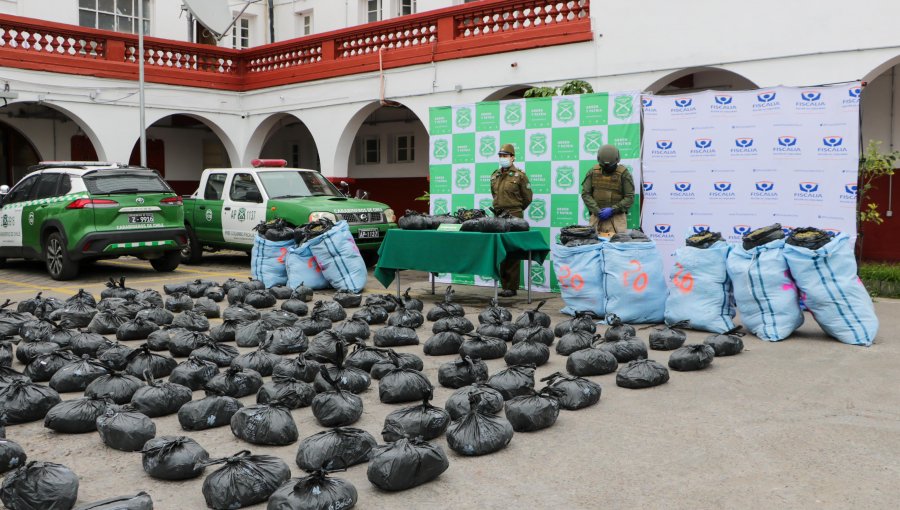 Incautan más de 320 kilos de marihuana procesada en control carretero en la provincia de Choapa