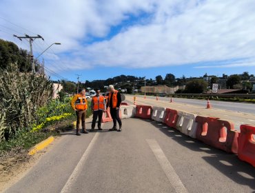 Este martes 3 de septiembre comienzan los trabajos para despejar y reponer calzada de la ruta E30-F que se hundió en Puchuncaví